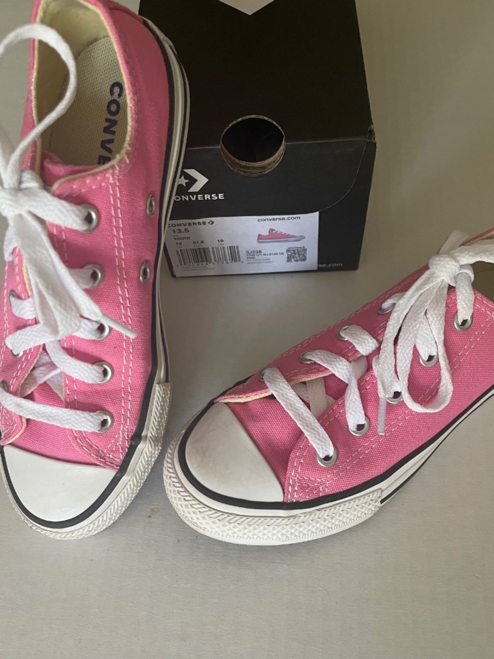 Girls Pink Converse Sneakers